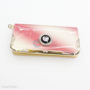 New Fashion Rhinestone Decorative Cloth Women Wallet Long Purse