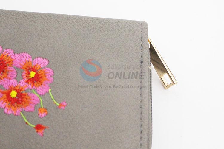 Embroidery Design Women Fashion Wallet Cloth Long Purse