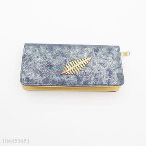 Fashion Leaf Pattern Women Wallet Cloth Long Purse