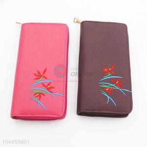 Unique Flower Design Women Fashion Wallet Cloth Long Purse