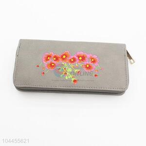 Embroidery Design Women Fashion Wallet Cloth Long Purse