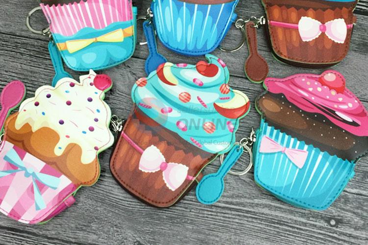 Unique Ice Cream Design Portable Semi Pu Leather Wallet for Girl Women