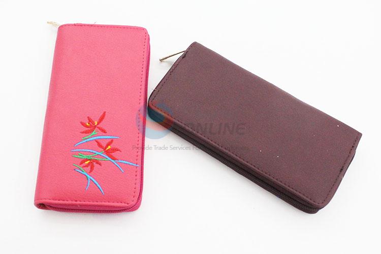 Unique Flower Design Women Fashion Wallet Cloth Long Purse