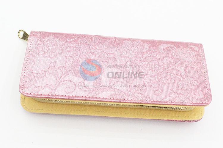 High Quality Fashion Women Semi Pu Leather Long Design Wallet