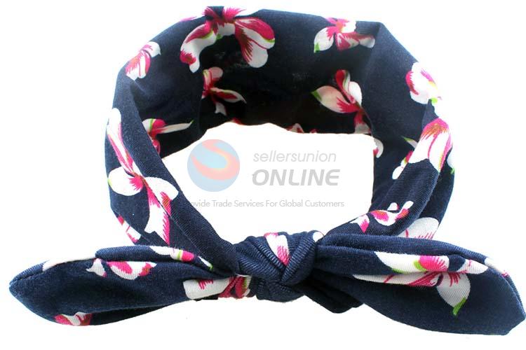 Factory Price Popular Wholesale Rabbit Design Flower Printing Hairband For Kids