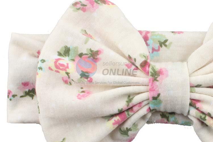 Baby Flower Printing Bowknot Headband With Factory Price