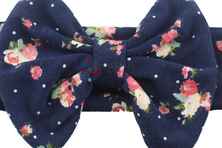 China Supplies Cotton Flower Printing Bowknot Headband For Little Girl