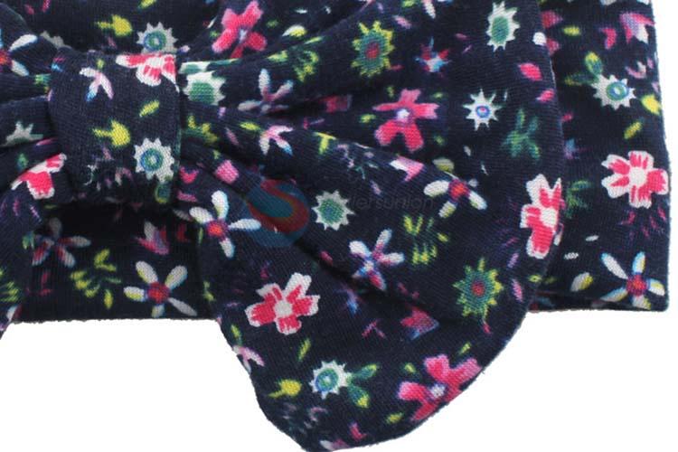 Latest Style Baby Cotton Flower Printing Bowknot Headband