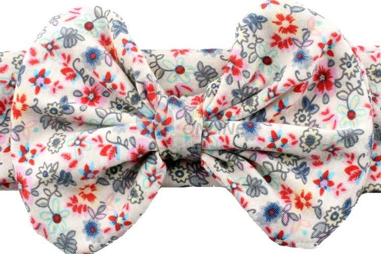 Made In China Cotton Flower Printing Bowknot Headband For Newborns