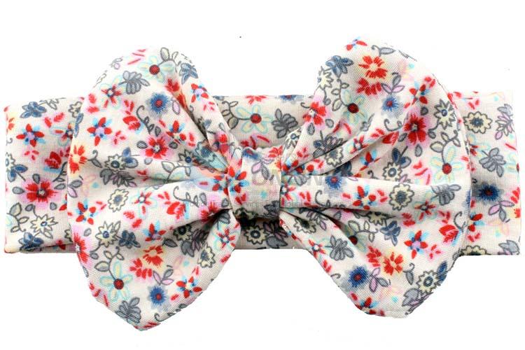 Made In China Cotton Flower Printing Bowknot Headband For Newborns