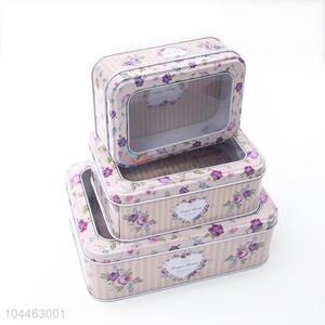 Factory Direct Custom Printed Tin Storage Boxes Set