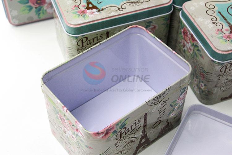 Creative Utility Tin Storage Box Set in Rectangle Shape