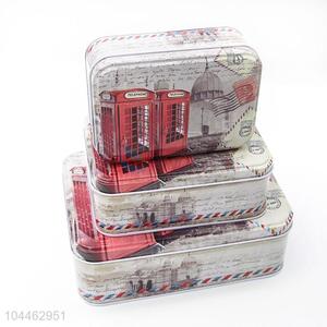 Hot Sale Multi-use Rectangle Tin Storage Cases Set