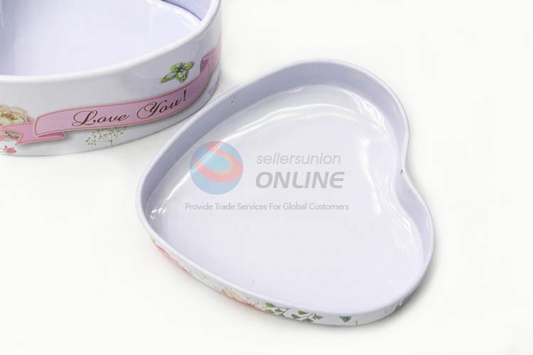 China Factory Multi-use Heart Shaped Tin Storage Cases Set