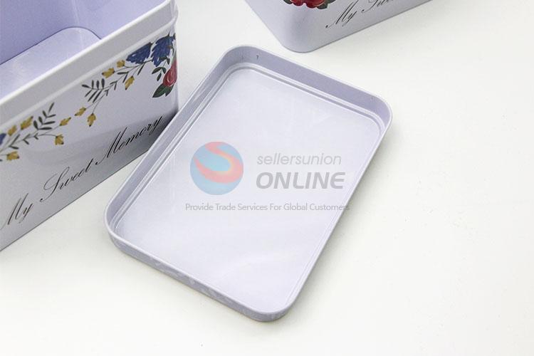 Fashion Style Rectangle Tin Boxes Set for Storage