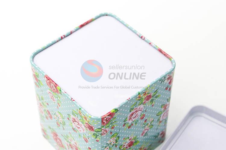 High Quality Printing Tin Storage Box in Square Shape