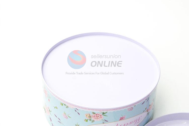 High Quality Tin Storage Box Set in Round Shape