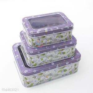 Custom Printed Tin Storage Boxes Set with Low Price