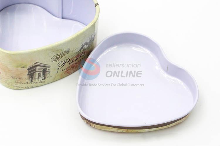 Multi-use Heart Shaped Tin Storage Cases Set for Promotion