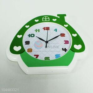 Cheap Price Utility Plastic Wall Clock in House Shape