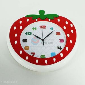 Pretty Cute Home Decor Plastic Wall Clock in Strawberry Shape