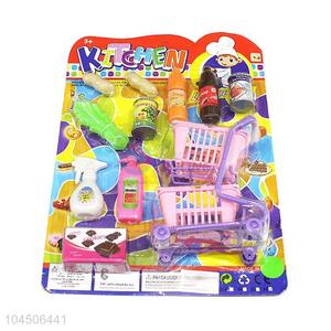 Fashion Design Mini Shopping Cart Kitchen Set Toy