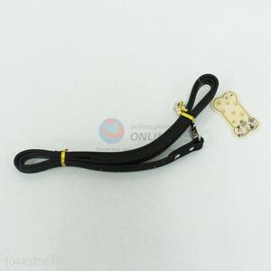 Low price black pu dog leash