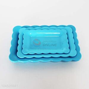 Fashion style blue 6pcs plastic plates