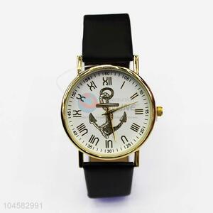 Good quality pu leather round watch