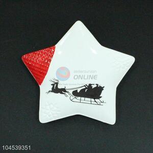 Factory Hot Sell Star Shaped Ceramic Decorative Plate for Sale