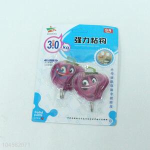 Cute Fruit Pattern 2 Pieces Sticky Hook Adhesive Hook