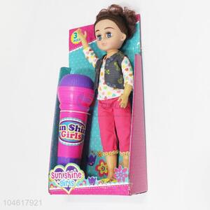 Best Selling Eco-friendly Pre-School Toys Girl Doll Toy with Microphone