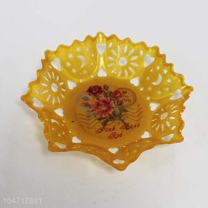 Octagon Shaped Yellow Color Plastic Fruit Plate