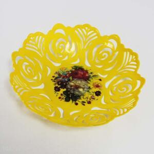 Yellow Color Hollow Flower Fruit Plate