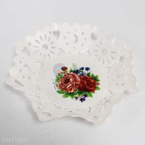 Flower Pattern Plastic Fruit Plate