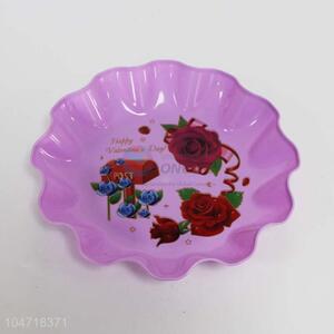 Purple Color Flower Pattern Fruit Plate