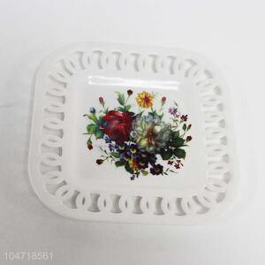 Square Shaped Hollow Out Design Fruit Plate