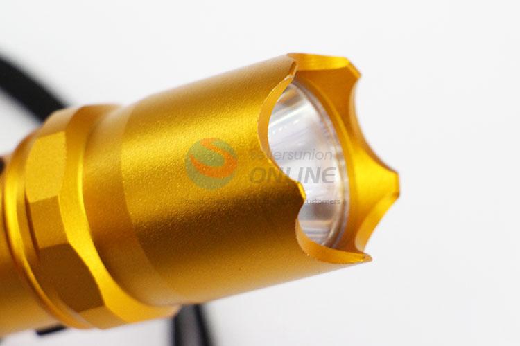 Personalized Safe Aluminum Alloy Golden Color Flashlight with XPE Lamp Bulb