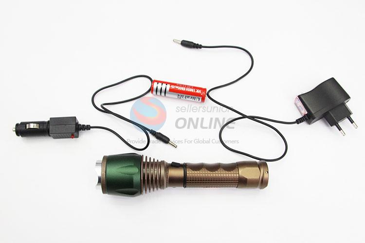 New Arrival Outdoor Zoom Searchlight 18650 Charger Flashlight Gift Set