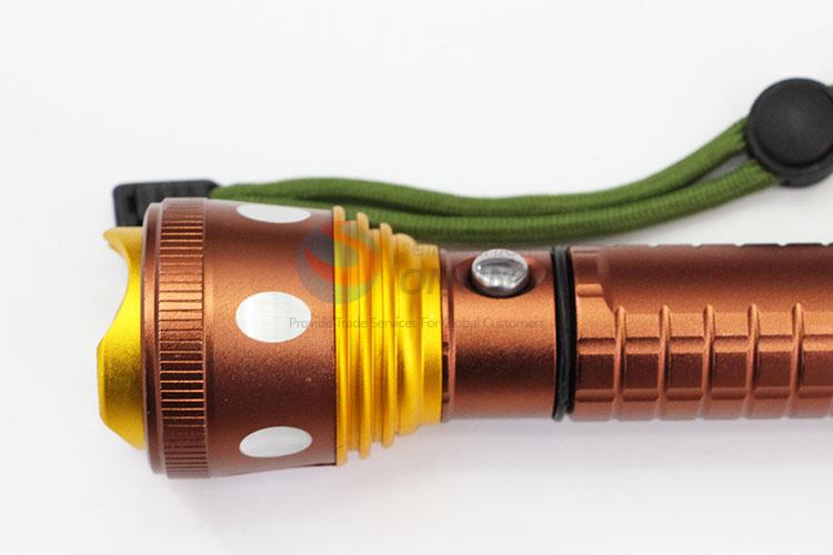 Creative Supplies Golden Color Aluminum Alloy Super Flashlight with XPE Lamp Bulb and 18650 Battery