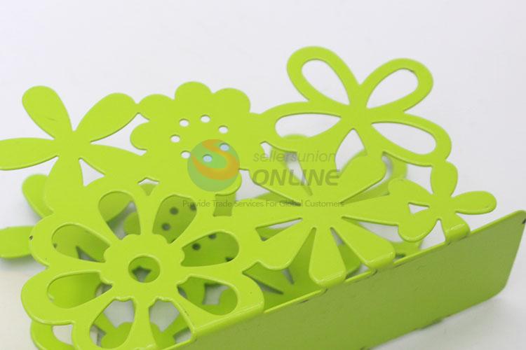 Cheap Price Wholesale Green Color Hollowed-out Flower Tissue Boxes Holder Dispenser Rack