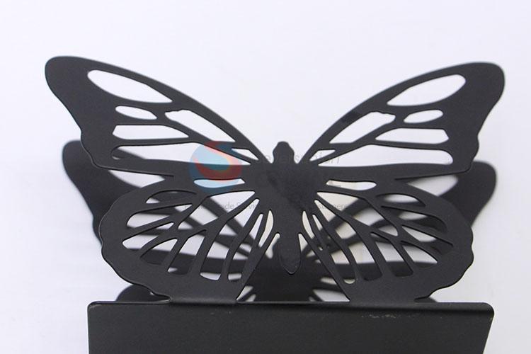 Popular Style Black Color Butterfly Shaped Iron Napkin Holder Towel Rack