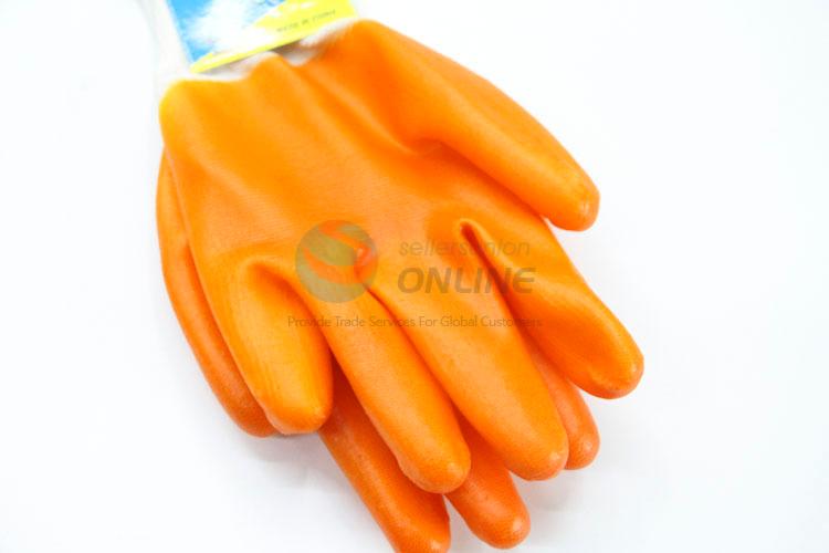 Orange Color PVC Working Gloves Protective Gloves Safety Gloves