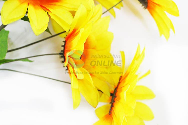 Wholesale A Bunch of Yellow Color Artificial Carnation Bouquet for Wedding Party Home Decorative