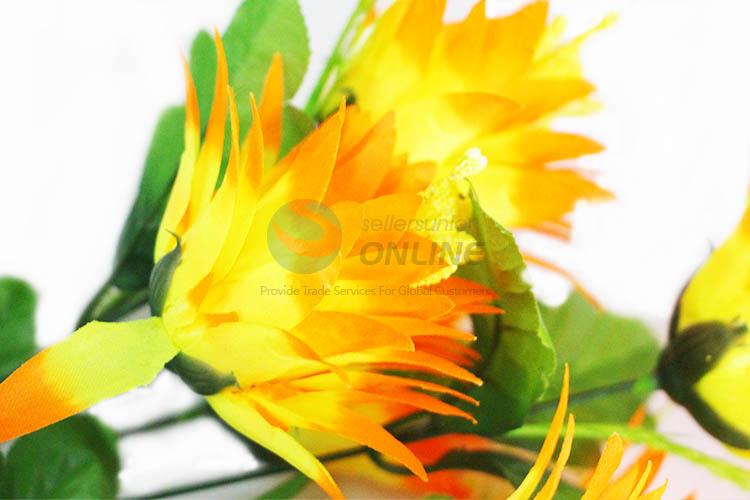 A Bunch of Yellow Color Artificial Flowers for Wedding Decoration