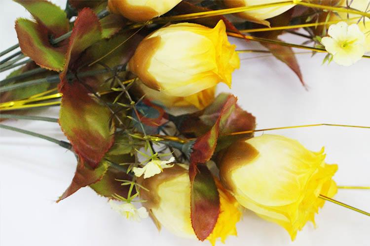 Yellow Color Home Decoration A Bunch of Artificial Flowers European Fall Vivid