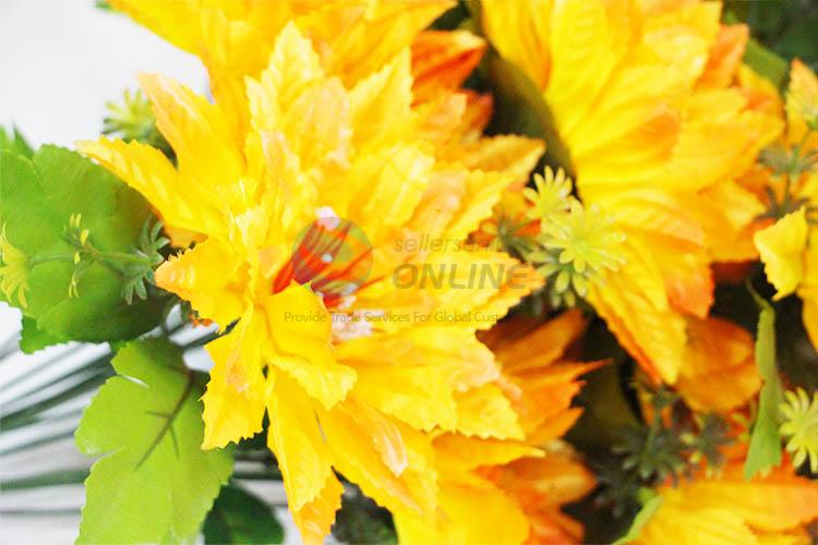 Wholesale A Bunch of Yellow Color Artificial Flower for Wedding Party