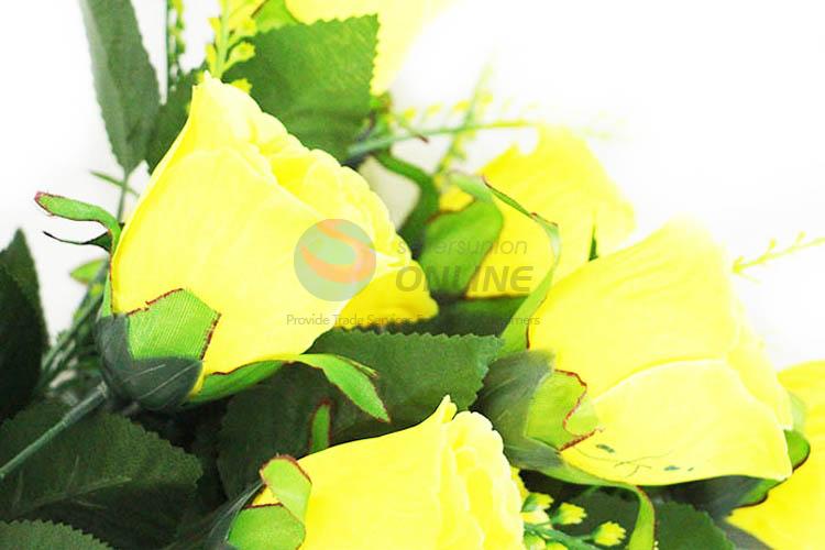 Yellow Color Roses Flower Appliques Sewing Handmade for Home Wedding Party