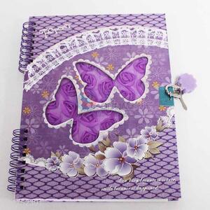 New Butterfly Pattern Purple Notebook