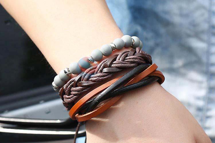 China wholesale vintage handmade adjustable bracelet set